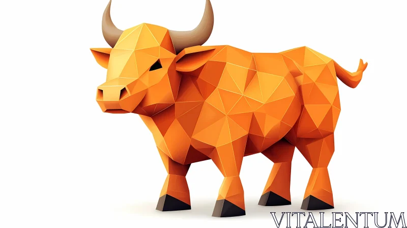 Polygonal Bull Design AI Image