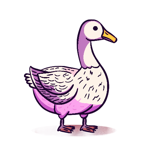 Charming Pink Goose Cartoon Illustration for Merchandise