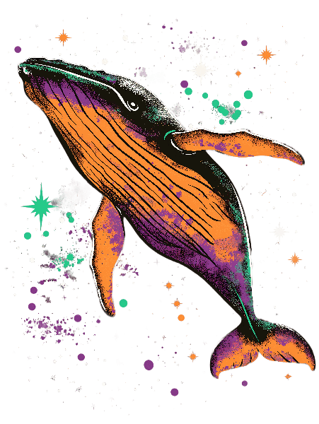 Galactic Whale T-Shirt Art POD Design