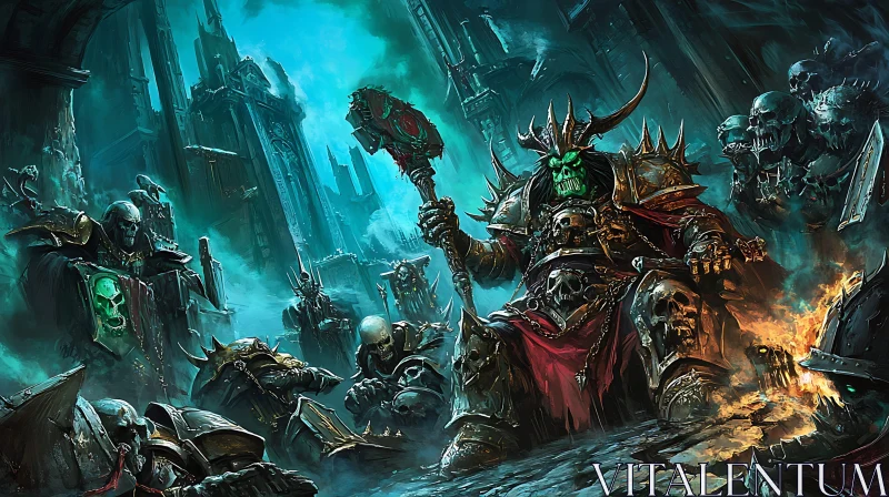 Fantasy Orc Warrior with Hammer AI Image