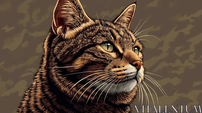 Majestic Cat Portrait Artwork AI Image