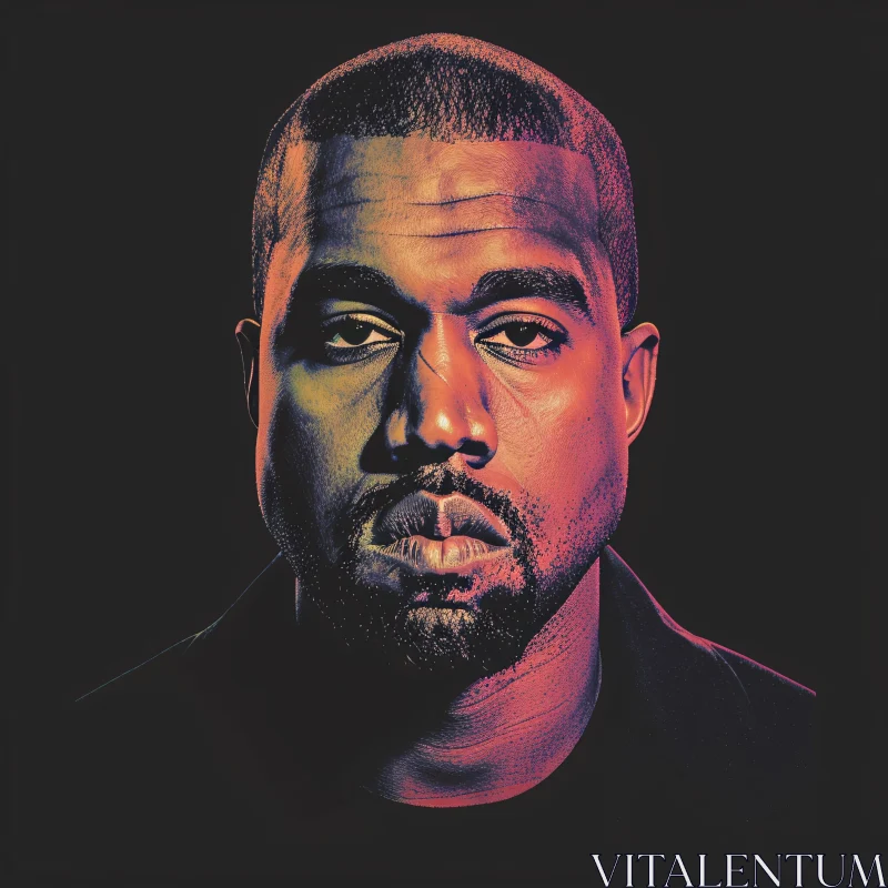 AI ART Kanye West Colorful Illustration