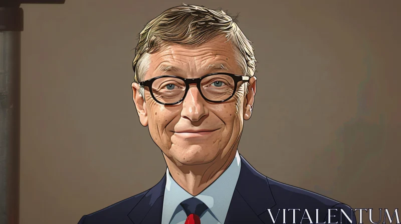 AI ART Digital Portrait of Bill Gates