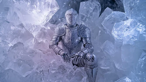 Frozen Knight Amongst Crystalline Ice