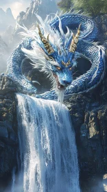 Fantasy Dragon Waterfall Scene