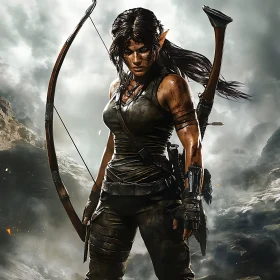 Strong Woman Warrior with Bow