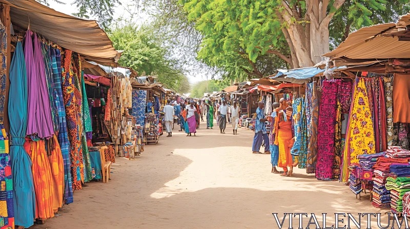 Colorful Market in Africa AI Image