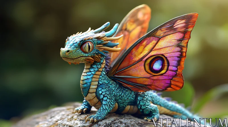 Enchanting Dragon-Butterfly Hybrid AI Image