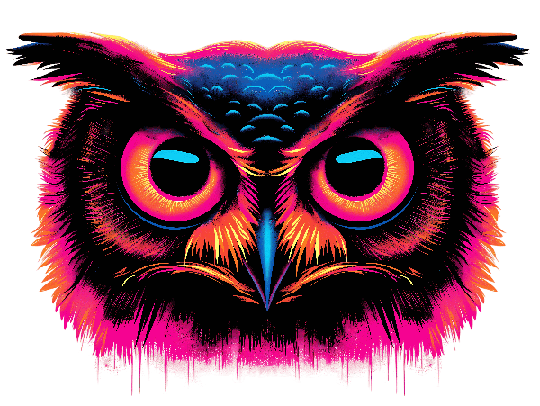 POD Design Colorful Owl Art for Apparel