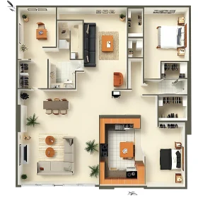Modern Apartment Blueprint Design