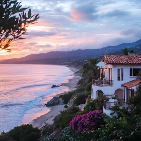 Beach House at Sunset