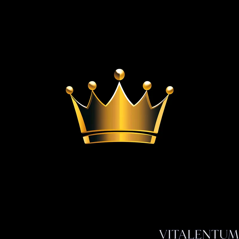 Majestic Golden Crown on Dark Background AI Image