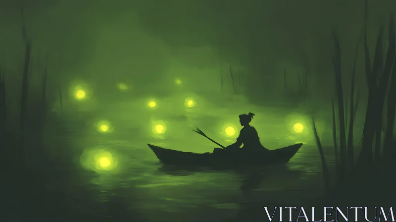 AI ART Firefly lit water with a silhouette