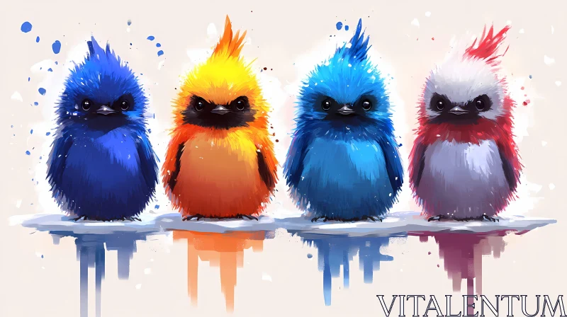 AI ART Colorful Bird Lineup