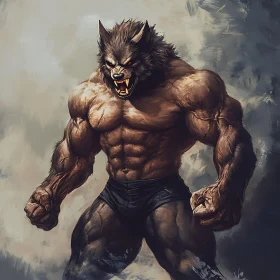 Menacing Werewolf Character