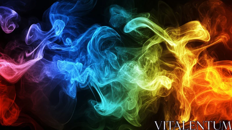 Ethereal Colorful Smoke Art AI Image