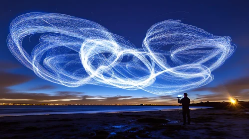 Coastal Light Painting Photography