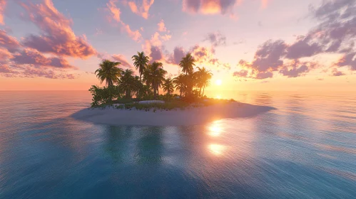 Serene Island Sunset Scene