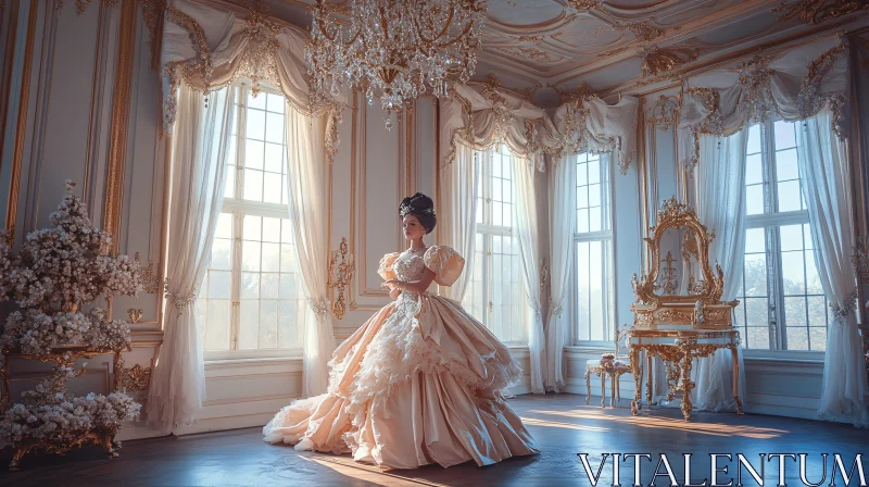 Luxurious Vintage Elegance in Grand Room AI Image