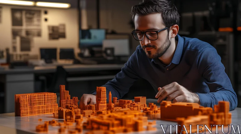 Urban Planning: Orange Cityscape Design AI Image