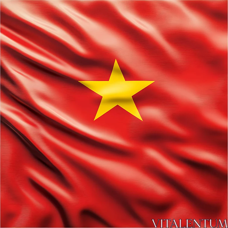 AI ART Vietnamese National Flag with Star