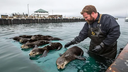 Otter Care at Dockside Aquarium
