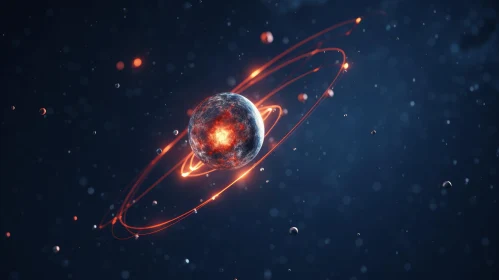 Gas Planet Surrounded by Pulsing Stars on Space Background | Unreal Engine Artwork