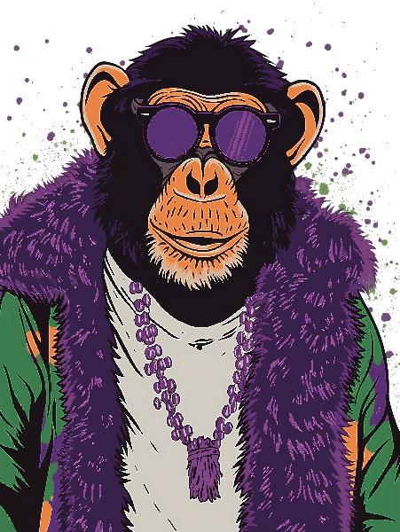 Trendy Monkey Art POD Design