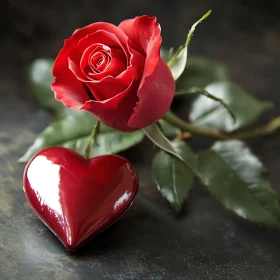 Romantic Rose with Heart