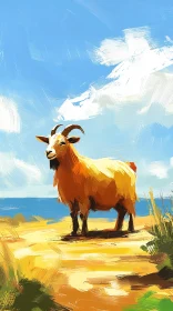 Seaside Goat Art