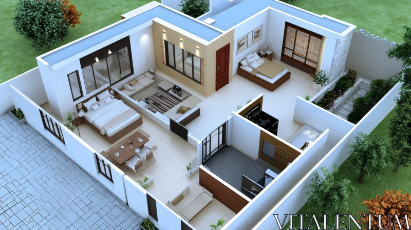 AI ART Contemporary Home Layout with Open Concept