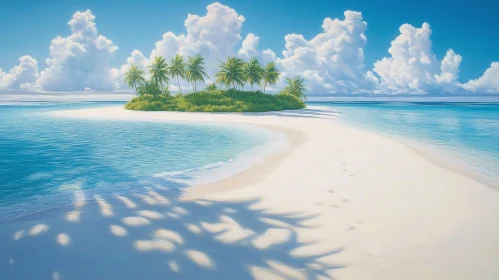 Serene Tropical Island with Sandy Beach