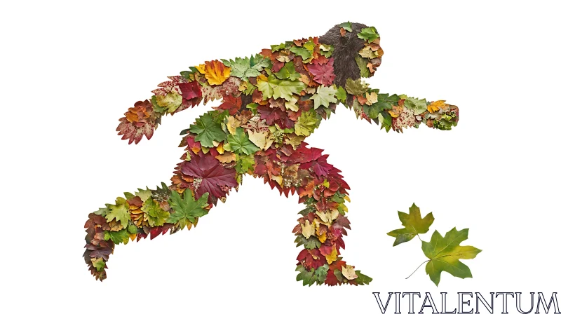 AI ART The Leafy Legend: Bigfoot in Fall Foliage