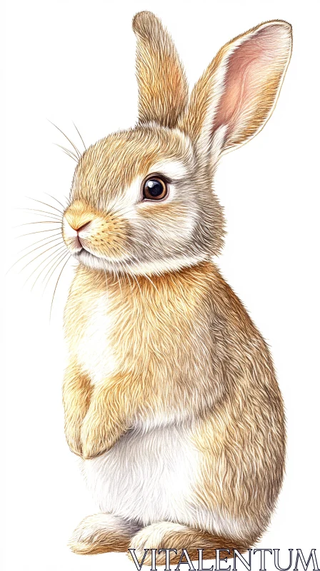 Illustrative Portrait of a Standing Bunny AI Image