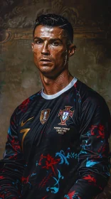 Cristiano Ronaldo Floral Jersey Portrait