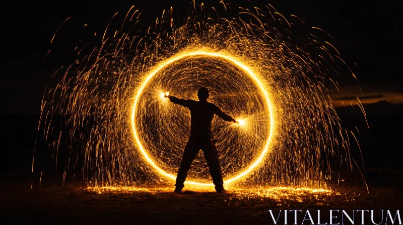 AI ART Light Painting Silhouette with Sparks