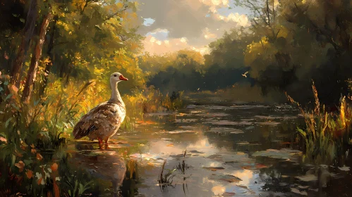 Tranquil Nature Scene with Duck