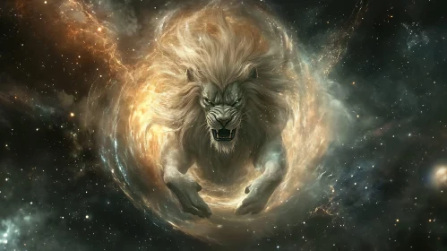 Lion in Nebula