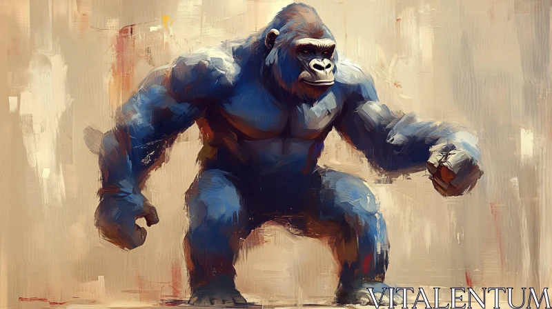 Blue Gorilla Art AI Image