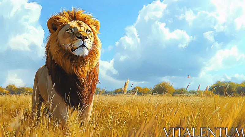 Lion Overlooking the Horizon AI Image