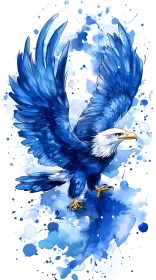 Soaring Blue Eagle Painting
