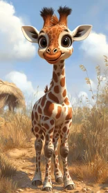 Cute Giraffe in Natural Habitat