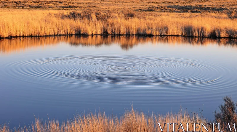 AI ART Serenity of a Golden Reed-Fringed Pond