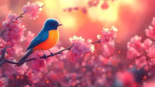 Spring Bird in Blossoms