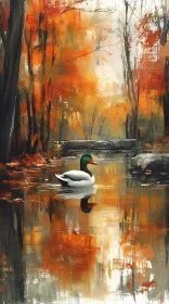 Autumn Duck Painting