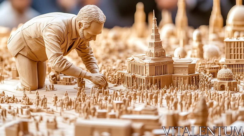 AI ART Monochrome Miniature City Builder