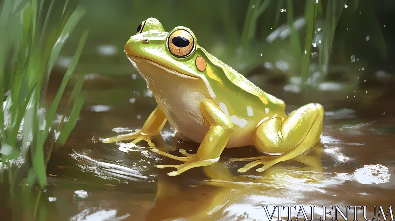 AI ART Calm Frog by the Water