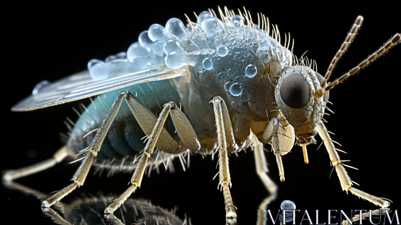 Captivating Microscopic Portrait of an Airborne Insect AI Image