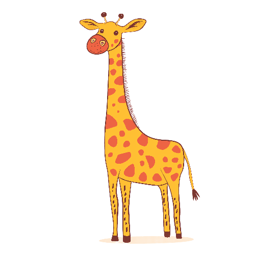 POD Design Cute Cartoon Giraffe T-Shirt Design for Kids