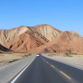 Driving Through Arid Mountain Landscape